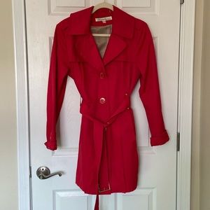 Women's size large red Kenneth Cole trench coat